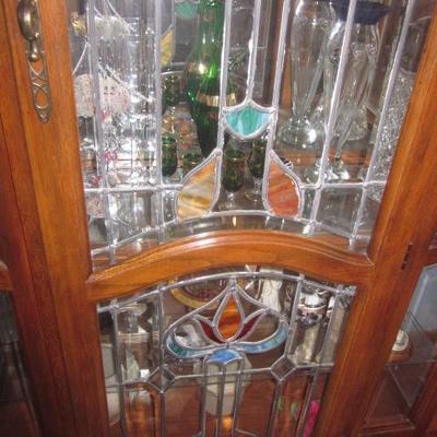 Stunning Stained Leaded Class Display Lighted Cabinet

 