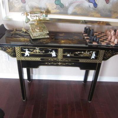 Asian Accent Black Laminate Alter Table  