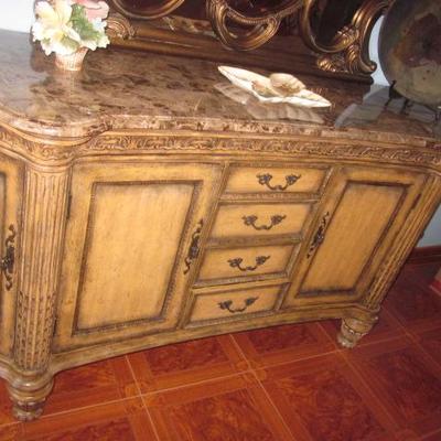 Chippendale Style Stunning Dining Room Suite (table opens to 12ft.)
Chippendale Style Buffet With Mirror 