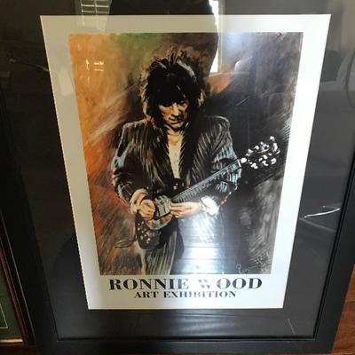 Ronnie Wood Art poster. Framed