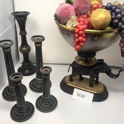 Candle Holders and Fruit Bowl