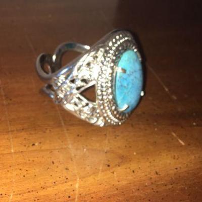 Turquoise  wrist bracelet  is bigger than looks it is not a ring 