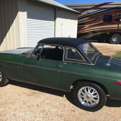 1979 MGB convertible  has several boxes of new parts and interior with it 