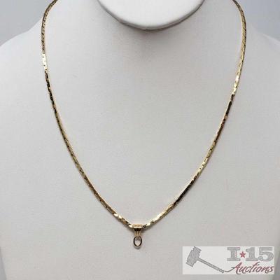 14k Gold Necklace, Weighs Approx 12g
14k Gold Necklace, Weighs Approx 12g