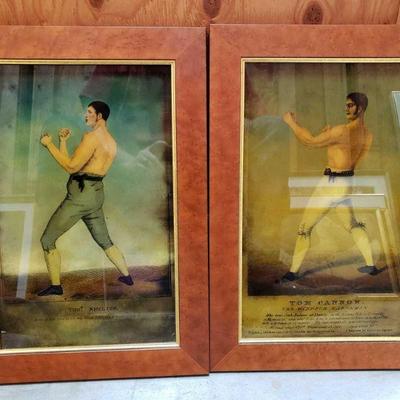 2 Framed 19th Century Bare Knuckle Fighter Art, Tom Cannon and Tho Shelton
Frames measure approximately 20