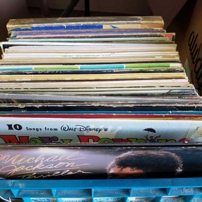 Approx 60 Vinyl Records
Includes Michael Jackson Thriller, Beach Boys, Barbara Streisand, Disney Mary Poppins, Ray Charles, and Many More