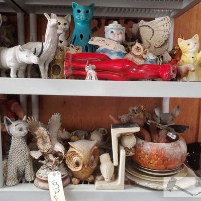 1072: Various Cat and Other Animal figurines
Measures approximately 2
