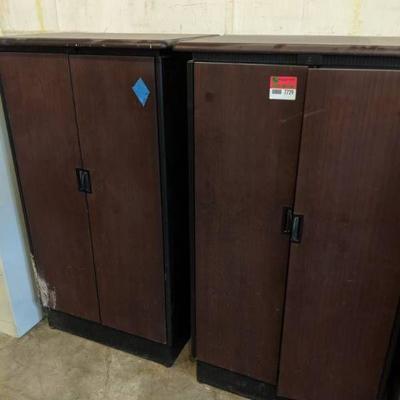 (2) Wooden Lateral File Cabinets