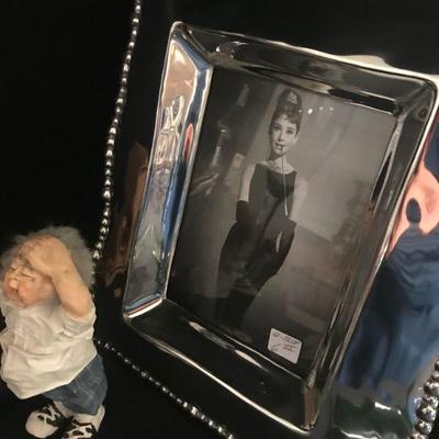 Pewter Frame with photo of Audrey Hepburn 