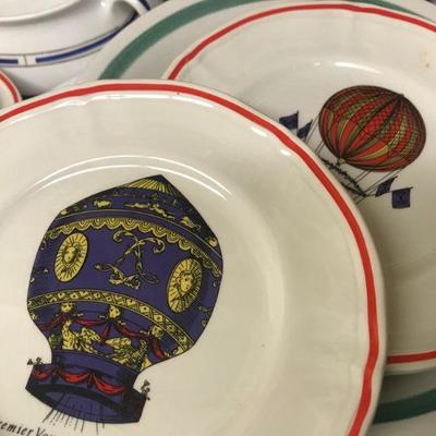 Luncheon Plates, Hot Air Balloons, made in France, LongChamp