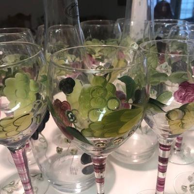 Hand Painted Wine Glasses 
