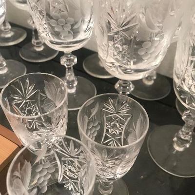 Traube, Made in Gremany, Hand Etched, Wine Goblets 