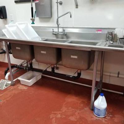 Advance Tabco 3 Bay Stainless Steel Sink