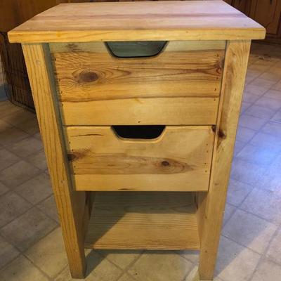 Pine 2 drawer side table
$24