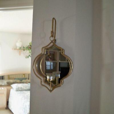 Brass and Glass Mirror.