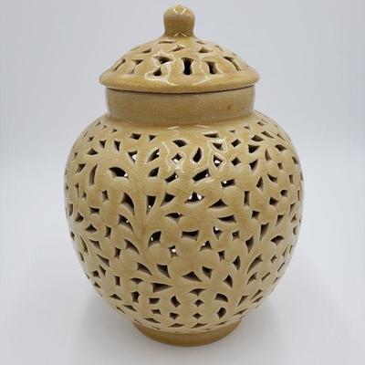 Vintage Asian Reticulated Jar 