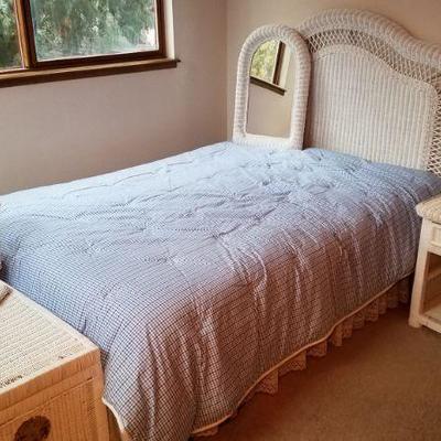 White wicker bedroom set