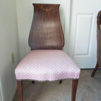 Floral Wood Inlay Chair