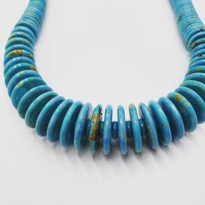 Beautiful Turquoise Disc Bead Nacklace