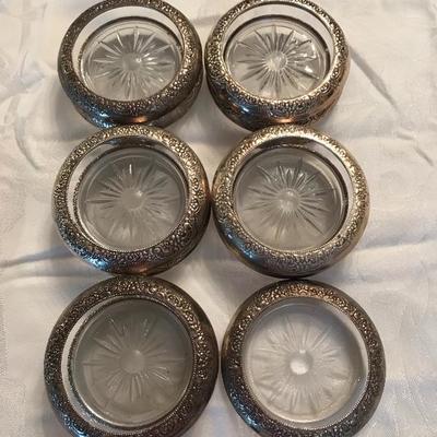 M. Whiting Sterling Silver Coasters Set 