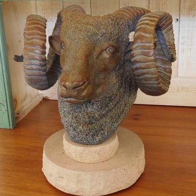 UNC Bronze Rams Head by Robert Moffett - 2 of 6 