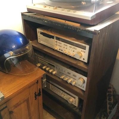 Record player and stereo equipment (Denon/Yamaha)