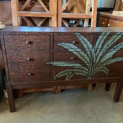 1 of a pair 9 drawer decorated chests