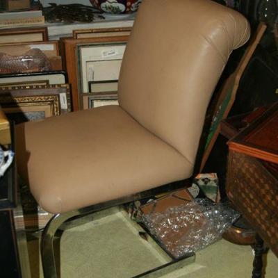 vintage leather and chrome- 4 chairs available