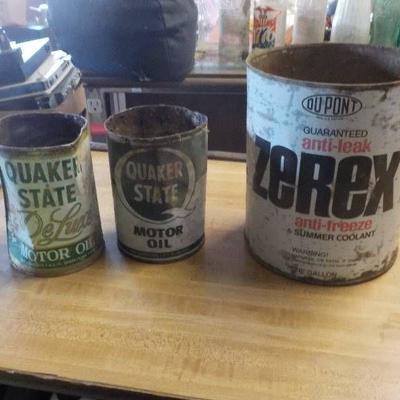 lot of 3 vintage oil cans