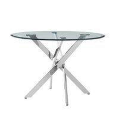 Powell Putnam Round Dining Table Top, Glass & Plat ...