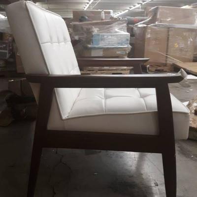 White Leather botton deluxe chair