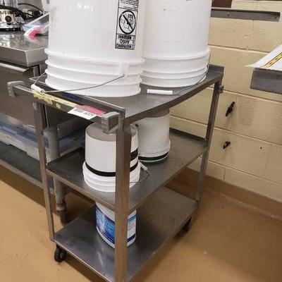 3 Tier Utility Cart With Buckets