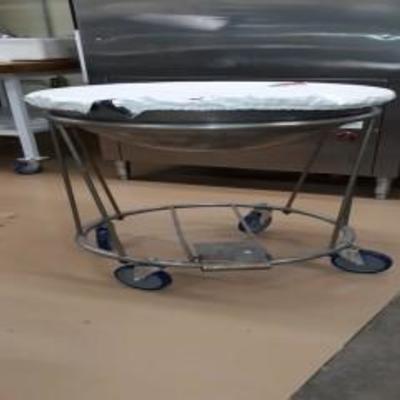 Large Mixing Bowl w Cover and Rolling Standing Rac ...