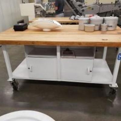 Butcher Block Double Sided Island - Contents Not I ...