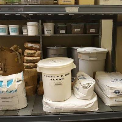 Assorted Food Product Contents On Shelving