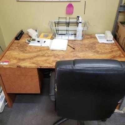 Marble Looking Office Desk and Office Chair