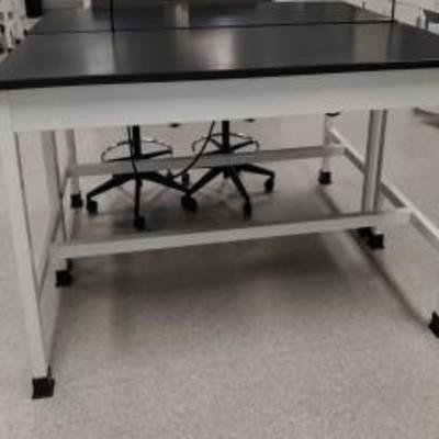 Black Top Lab Tables w Built-In Dual Outlets