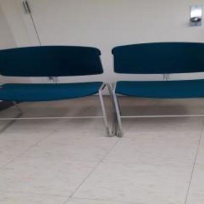 Blue Cushion Metal Waiting Room Chairs