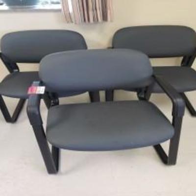 3 Charcoal Grey Lobby Chairs