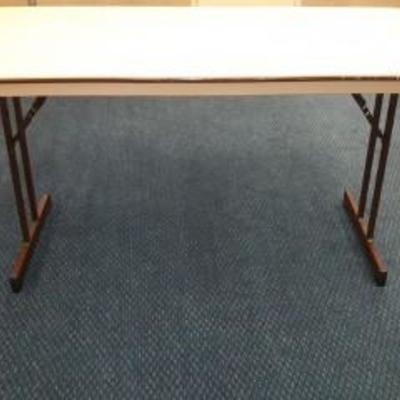 4 6 Foot Foldable Tables, 3 White 1 Brown