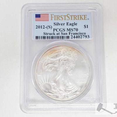 2038: .999 Fine Silver 2012-S $1 Walking Liberty 1oz Coin - PCGS Graded
PCGS Graded MS70 In protective Casing