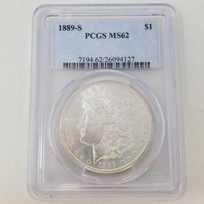 2060: 1889-S Morgan Silver Dollar - PCGS Graded
PCGS Graded MS62 San Francisco Mint