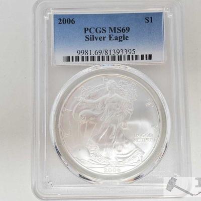 2041: .999 Fine Silver 2006 $1 Walking Liberty 1oz Coin - PCGS Graded
PCGS Graded: MS69 In protective Casing