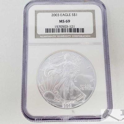 2035: 999 Fine Silver 2003 $1 Walking Liberty 1oz Coin - NGC Graded
NGC Graded MS69 in protective Casing