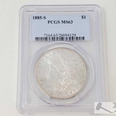 1885: 1885-S Morgan Silver Dollar - PCGS Graded
PCGS Graded MS63 San Francisco Mint
Year: 1885
Professional Grade: MS63