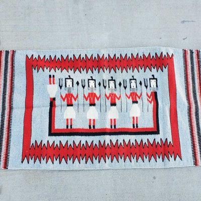 1032: Hand Wooven Native American Blanket
Measures approx 58