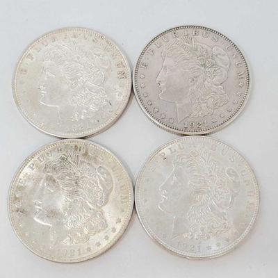 2063: Four 1921 Morgan Silver Dollars
All are Philadelphia Mint