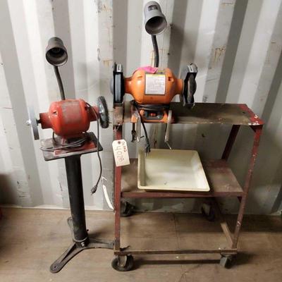 4028 4028: 2 Bench Grinders with Pedestal Stand and Bench
Measures approx 18