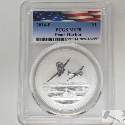 2021: .999 Fine Silver 2016-P 75th Anniversary Pearl Harbor Commemorative 1 Oz Coins - PCGS Graded
PCGS Graded MS70 In protective Casing