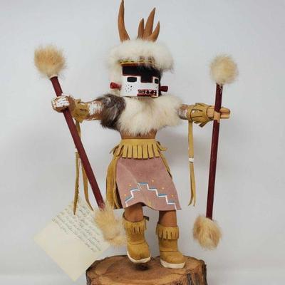 1077:Wooden Navajo Deer Kachina Doll
Measures approx 18